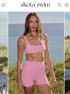 Pink Gingham Sports Bra